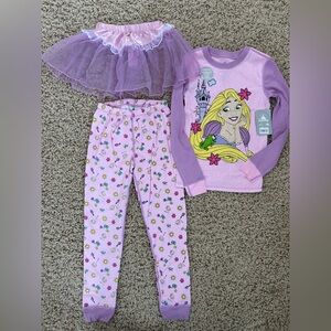 Disney Girls Rapunzel Pajama Set size 8